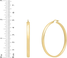 Load image into Gallery viewer, 14k Yellow Gold Small High Polish Round Wedding Band Hoop Earrings
