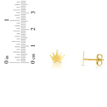 Load image into Gallery viewer, 14k Yellow Gold 8mm Crown Stud Earrings
