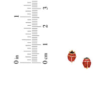 Load image into Gallery viewer, 14k Yellow Gold 7mm High Polished Red Ladybug Stud Earrings
