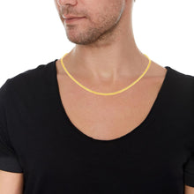 Load image into Gallery viewer, 10k Yellow Gold 2.7mm Lite Round Wheat Palm Chain Franco Necklace
