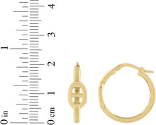 Load image into Gallery viewer, 14k Yellow Gold 21mm High Polish Hoop Mariner Link Earring Earrings
