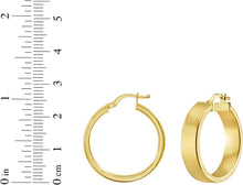 Load image into Gallery viewer, 14k Yellow Gold Small High Polish Square Wedding Band Hoop Earrings
