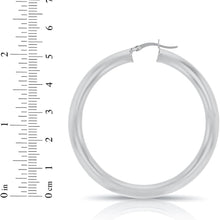 Load image into Gallery viewer, 10k White Gold 5mm High Polish Round Tube Hoop Earrings
