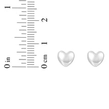 Load image into Gallery viewer, 14k White Gold 7mm Small Polished Heart Post Earrings
