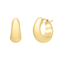 Load image into Gallery viewer, 14k Yellow Gold 21mm High Polish Tapered Hoop Earrings
