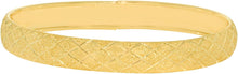 Load image into Gallery viewer, 10k Yellow Gold 8mm Classic Satin Finish Textured Flex Bangle Bracelet
