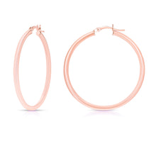 Load image into Gallery viewer, 14k Rose Gold 2mm High Polish Round Tube Hoop Earrings
