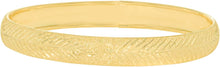 Load image into Gallery viewer, 10k Yellow Gold 8mm Lattice Satin Finish Textured Flex Bangle Bracelet
