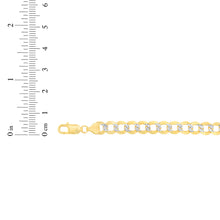 Load image into Gallery viewer, 10k Yellow Gold and White Gold 6.5mm Lite Two-Tone Curb Cuban Chain Necklace
