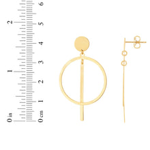 Load image into Gallery viewer, 14k Yellow Gold 43.7mm Geometric Drops Earrings
