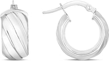 Load image into Gallery viewer, 14k Yellow Gold 17.5mm Wide Ribbed Hoop Earrings
