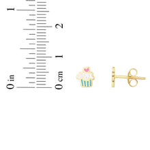 Load image into Gallery viewer, 14k Yellow Gold 7mm High Polished Cupcake Stud Earrings
