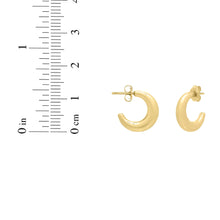 Load image into Gallery viewer, 14k Yellow Gold 14mm Puffy C Hoop Earrings
