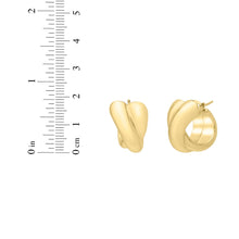 Load image into Gallery viewer, 14k Yellow Gold 19mm High Polish Crossover Hoop Earrings
