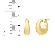 Load image into Gallery viewer, 14k Yellow Gold 18mm High Polish Small Tapered Hoop Earrings
