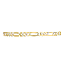 Load image into Gallery viewer, 10k Yellow Gold and White Gold 4.5mm Solid Two-Tone Figaro Chain Necklace
