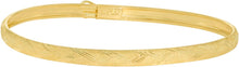 Load image into Gallery viewer, 10k Yellow Gold 4mm Chevron Satin Finish Textured Flex Bangle Bracelet
