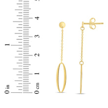 Load image into Gallery viewer, 14k Yellow Gold 38mm Polished Single Oval Drop on a Chain Earrings
