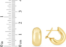 Load image into Gallery viewer, 14k Yellow Gold 16.5mm Polished C-Hoop with Omega Clasp Earrings
