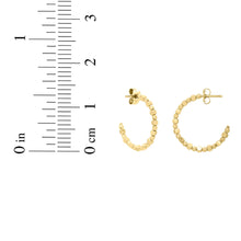 Load image into Gallery viewer, 14k Yellow Gold 14mm Pebble C Hoop Earrings
