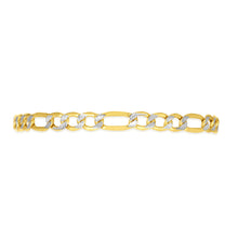 Load image into Gallery viewer, 10k Yellow Gold and White Gold 5.5mm Solid Two-Tone Figaro Chain Necklace
