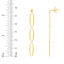 Load image into Gallery viewer, 14k Yellow Gold 50.8mm Polished Triple Oval Fancy Drops Earrings
