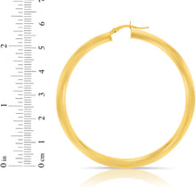 Load image into Gallery viewer, 10k Yellow Gold 4mm High Polish Round Tube Hoop Earrings
