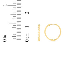 Load image into Gallery viewer, 14k Yellow Gold 12mm Diamond Cut Round Huggie Hoop Earrings
