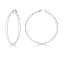 Load image into Gallery viewer, 14k White Gold 3mm High Polish Round Tube Hoop Earrings
