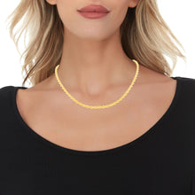 Load image into Gallery viewer, 10k Yellow Gold 5mm Hollow Rope Chain Necklace
