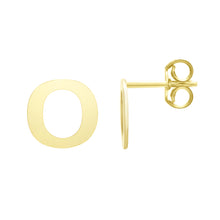 Load image into Gallery viewer, 14k Yellow Gold 6.5mm High Polish Initial-O Stud Earrings
