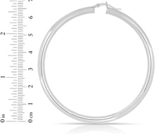 Load image into Gallery viewer, 10k White Gold 4mm High Polish Round Tube Hoop Earrings
