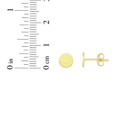 Load image into Gallery viewer, 14k Yellow Gold 7mm High Polished Yellow Smiley Face Stud Earrings
