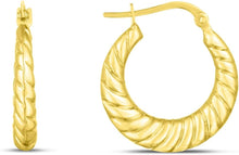 Load image into Gallery viewer, 14k Yellow Gold 22.1mm Polished Twisted Cable Fraduated Hoop Earrings
