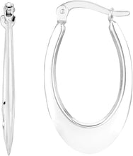 Load image into Gallery viewer, 14k Yellow Gold 19mm Graduated Oval Back to Back Hoop Earrings
