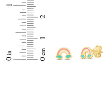 Load image into Gallery viewer, 14k Yellow Gold 6mm High Polished Rainbow Stud Earrings
