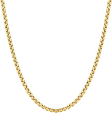 Load image into Gallery viewer, 14k Yellow Gold or White Gold 2.5mm Lite Round Box Chain Link Necklace
