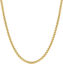 Load image into Gallery viewer, 10k Yellow Gold 2.5mm Lite Round Box Link Chain Necklace
