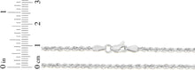 Load image into Gallery viewer, 14k White Gold 2.25mm Solid Rope Chain Diamond Cut Necklace
