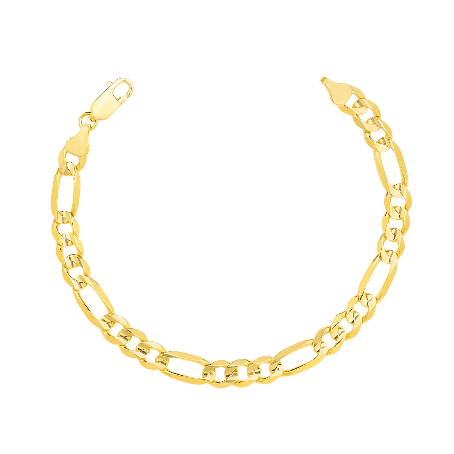 10k Yellow Gold 9mm Solid Clasic Figaro Bracelet or Anklet