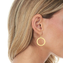 Load image into Gallery viewer, 14k Yellow Gold 35mm Polished Open Circle Dangle Earrings
