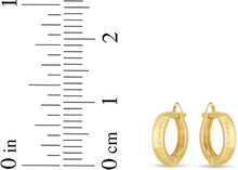 Load image into Gallery viewer, 14k Yellow Gold Round Textured Huggie Hoop Earrings
