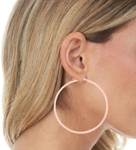 Load image into Gallery viewer, 14k Rose Gold 2mm High Polish Round Tube Hoop Earrings
