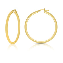 Load image into Gallery viewer, 14k Yellow Gold 3mm High Polish Round Tube Hoop Earrings
