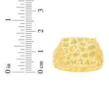 Load image into Gallery viewer, 10k Yellow Gold 17mm Solid Square Nugget Ring
