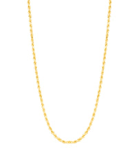 Load image into Gallery viewer, 10k Yellow Gold 2.5mm Hollow Rope Chain Necklace
