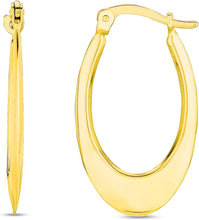 Load image into Gallery viewer, 14k Yellow Gold 19mm Graduated Oval Back to Back Hoop Earrings
