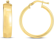 Load image into Gallery viewer, 14k Yellow Gold Small High Polish Domed Wedding Band Hoop Earrings
