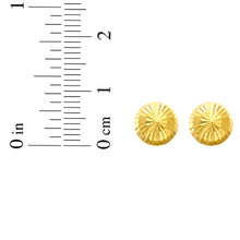 Load image into Gallery viewer, 14k Yellow Gold 6mm Small Diamond Cut Burst Post Earrings
