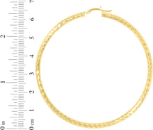 Load image into Gallery viewer, 10k Yellow Gold 3mm Diamond Cut Round Tube Hoop Earrings
